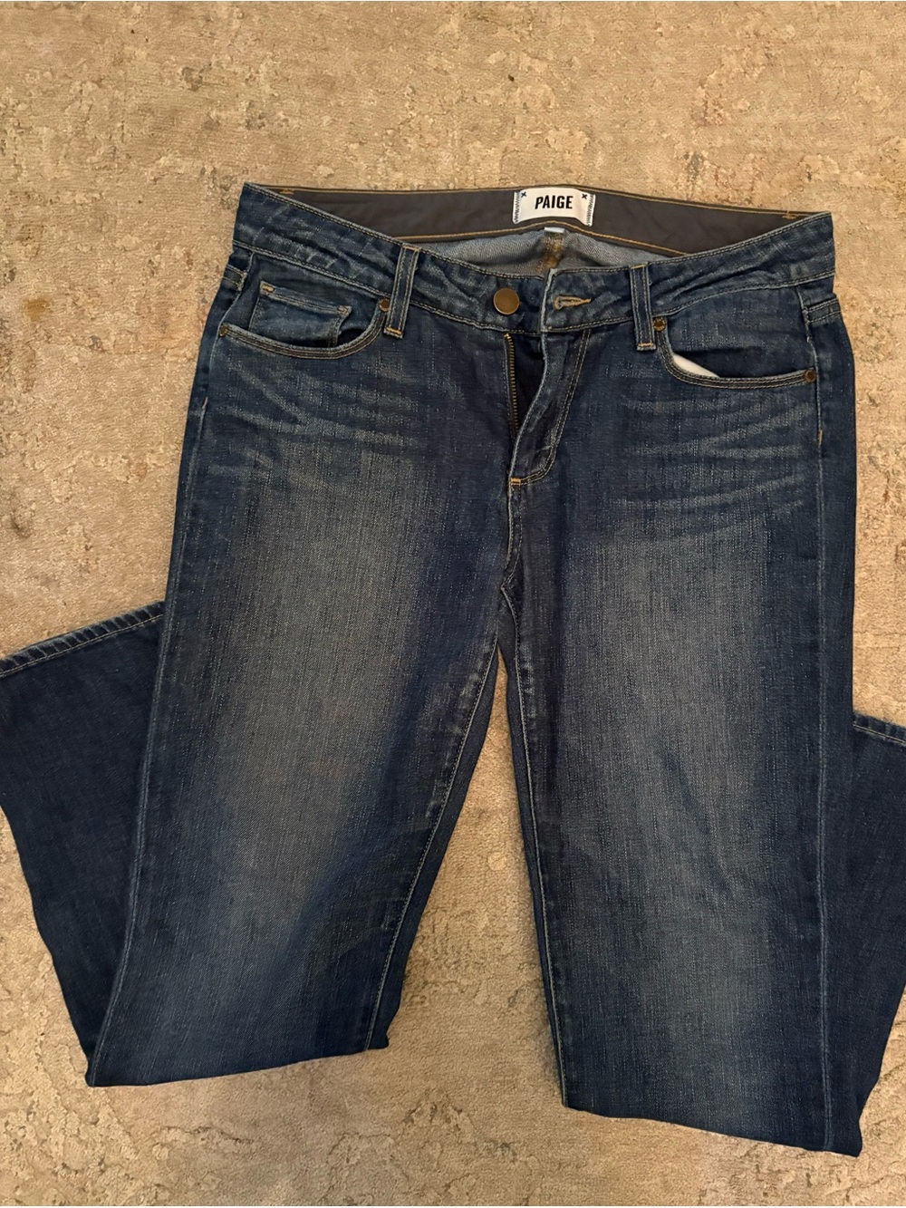 PAIGE Women's Dark Blue flared leg jeans